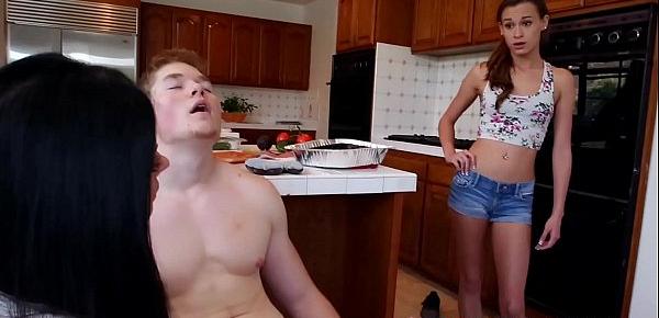  Stepdaughter and MILF succumb to masculine cock
